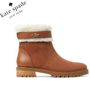 Kate Spade Bailee Winter Boots with Cream Fur Warm Gingerbread Color Size 6